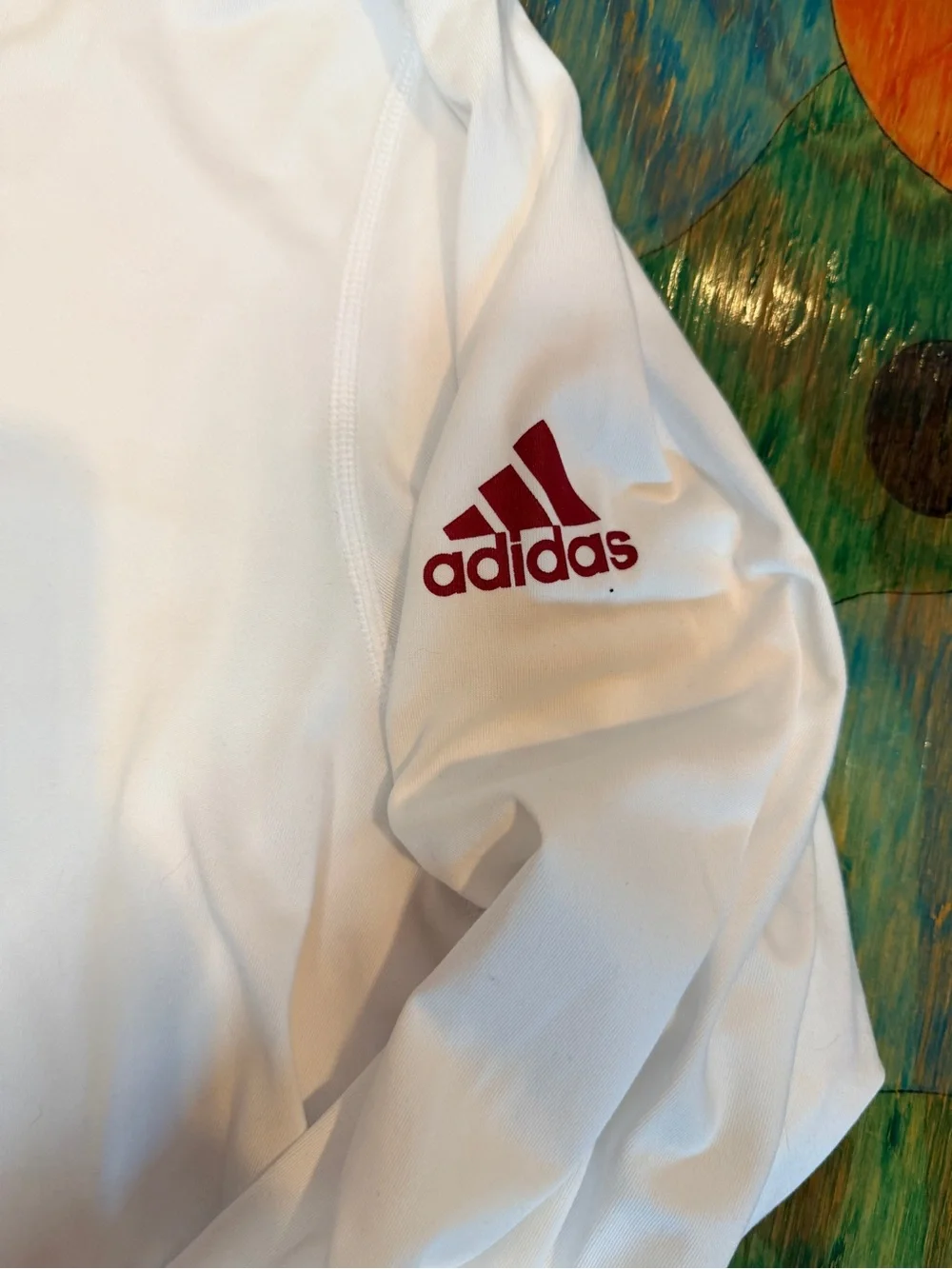 Adidas Hoosier Long Sleeve Shirt Mens 2XL White Red Indiana Basketball Pullover